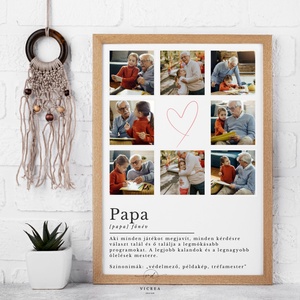 Papás  montázs poszter  Személyre szabott ajándék Apák napjára, születésnapra - otthon & életmód - dekoráció - kép & falikép - poszter - Meska.hu