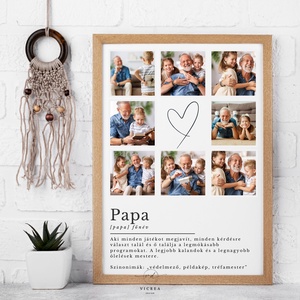 Papás  montázs poszter  Személyre szabott ajándék Apák napjára, születésnapra, Otthon & Életmód, Dekoráció, Kép & Falikép, Poszter, Fotó, grafika, rajz, illusztráció, MESKA