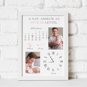A nap, amikor az apukám lettél emlékposzter- Személyre szabható ajándék Apák napjára - Meska.hu