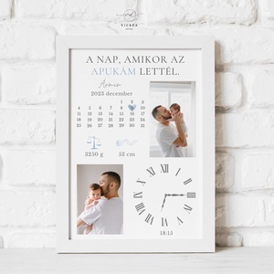 A nap, amikor az apukám lettél emlékposzter- Személyre szabható ajándék Apák napjára - Meska.hu