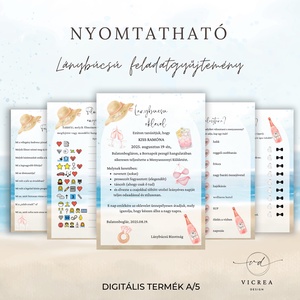 Lánybúcsú feladatok, játékok,  névre szóló idézés, oklevél és fogadalom - esküvő - lánybúcsú - Meska.hu