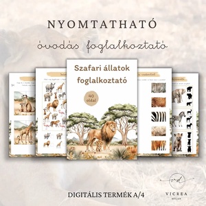 Szafari fejlesztő csomag gyerekeknek � Foglalkoztató + játékgyűjtemény nyomtatható PDF  Nyomtatható Montessori csomag ( - játék & sport - készségfejlesztő és logikai játék - oktató játékok - Meska.hu