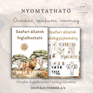 Szafari fejlesztő csomag gyerekeknek � Foglalkoztató + játékgyűjtemény nyomtatható PDF  Nyomtatható Montessori csomag (, Játék & Sport, Készségfejlesztő és Logikai játék, Oktató játékok, Fotó, grafika, rajz, illusztráció, MESKA