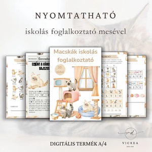 Macskás fejlesztő csomag � ovis és iskolás társasjáték + óvodás és iskolás foglalkoztatók (4�10 év) - játék & sport - készségfejlesztő és logikai játék - oktató játékok - Meska.hu