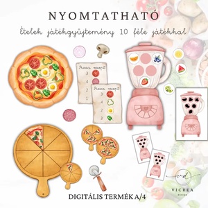 Ételek játékgyűjtemény � Nyomtatható fejlesztő játékgyűjtemény 4�7 éves gyerekeknek - játék & sport - készségfejlesztő és logikai játék - oktató játékok - Meska.hu