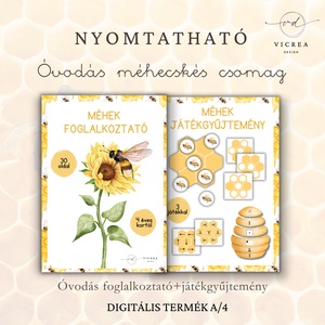 Méhecskés óvodás fejlesztő csomag 4�7 éveseknek � foglalkoztató + nyomtatható játékok, Játék & Sport, Készségfejlesztő és Logikai játék, Oktató játékok, Fotó, grafika, rajz, illusztráció, MESKA
