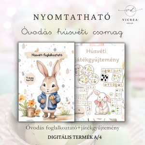 Nyomtatható Húsvéti játék- és foglalkoztató CSOMAG gyerekeknek � (40 oldalas óvodás foglalkoztató + 4 fejlesztő játék) ( - Meska.hu