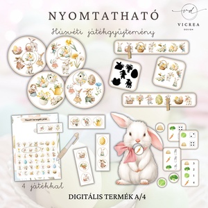 Nyomtatható Húsvéti játék- és foglalkoztató CSOMAG gyerekeknek � (40 oldalas óvodás foglalkoztató + 4 fejlesztő játék) ( - játék & sport - készségfejlesztő és logikai játék - oktató játékok - Meska.hu