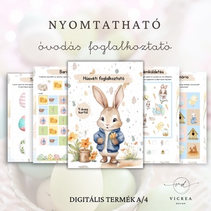Nyomtatható Húsvéti játék- és foglalkoztató CSOMAG gyerekeknek � (40 oldalas óvodás foglalkoztató + 4 fejlesztő játék) ( - játék & sport - készségfejlesztő és logikai játék - oktató játékok - Meska.hu
