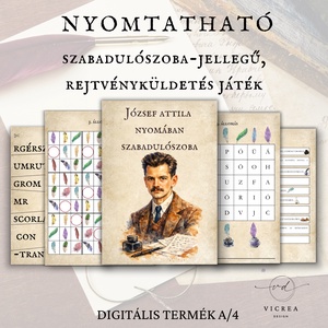 József Attila nyomában � nyomtatható szabadulószoba (10-14 éveseknek), Játék & Sport, Készségfejlesztő és Logikai játék, Oktató játékok, Fotó, grafika, rajz, illusztráció, MESKA