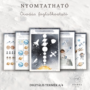 Naprendszer óvodás foglalkoztató � 40 oldalas nyomtatható PDF - játék & sport - készségfejlesztő és logikai játék - oktató játékok - Meska.hu