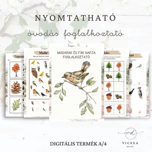 � Madarak és fák napja csomag (4�7 éveseknek) foglalkoztató + játékgyűjtemény - játék & sport - készségfejlesztő és logikai játék - oktató játékok - Meska.hu