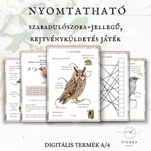 � Az eltűnt madarak nyomában � nyomtatható szabadulószoba játék (8�12 év) - játék & sport - készségfejlesztő és logikai játék - oktató játékok - Meska.hu