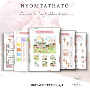 Fagyi óvodás foglalkoztató � Nyomtatható fejlesztő foglalkoztató 4-7 éves gyerekeknek � - játék & sport - készségfejlesztő és logikai játék - oktató játékok - Meska.hu