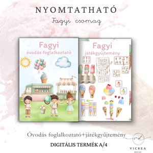 Fagyis játék csomag: �Fagyi nyomtatható foglalkoztató (30 oldal) + �Fagyi nyomtatható játékgyűjtemény (7 játék) - Meska.hu
