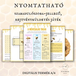 � A Méhkirálynő megmentése � Nyomtatható Méhek tematikájú ismeretterjesztő szabadulószoba játék gyerekeknek - játék & sport - készségfejlesztő és logikai játék - oktató játékok - Meska.hu