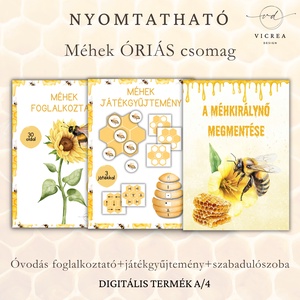 ? Méhecskés óriás fejlesztő csomag gyerekeknek � foglalkoztató + nyomtatható játékok + szabadulószoba, Játék & Sport, Készségfejlesztő és Logikai játék, Oktató játékok, Fotó, grafika, rajz, illusztráció, MESKA