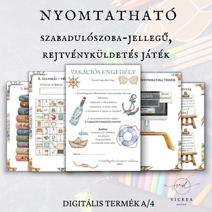 Szabadulás az iskolából � Nyomtatható vakációs szabadulószoba gyerekeknek (8�12 év) - játék & sport - készségfejlesztő és logikai játék - oktató játékok - Meska.hu