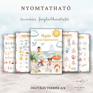Nyomtatható nyár tematikájú óvodás foglalkoztató � 40 oldalnyi fejlesztő feladat 4�7 éves gyermekeknek - Meska.hu