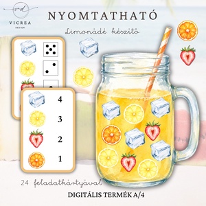 Nyári Gyümölcskaland csomag 3�7 éveseknek �nyomtatható fejlesztőcsomag (foglalkoztató + 6 db-os játékgyűjtemény) - játék & sport - készségfejlesztő és logikai játék - oktató játékok - Meska.hu