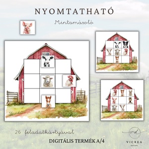 Kalandok a tanyán � Nyomtatható óvodás játékgyűjtemény (7db játék) 3-7 éveseknek - játék & sport - készségfejlesztő és logikai játék - oktató játékok - Meska.hu