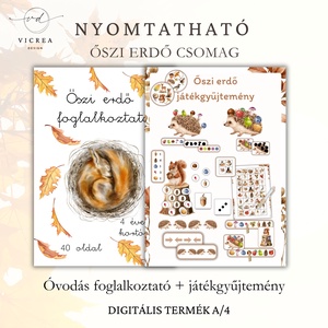 Őszi erdő csomag � nyomtatható játékgyűjtemény és 40 oldalas foglalkoztató - Meska.hu