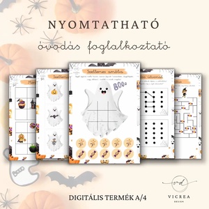 Halloween óvodás foglalkoztató (nyomtatható PDF, 40 oldal) - játék & sport - készségfejlesztő és logikai játék - oktató játékok - Meska.hu