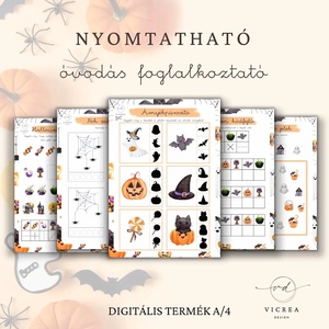 Halloween óvodás foglalkoztató (nyomtatható PDF, 40 oldal) - játék & sport - készségfejlesztő és logikai játék - oktató játékok - Meska.hu