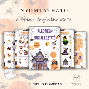 Halloween óvodás foglalkoztató (nyomtatható PDF, 40 oldal) - Meska.hu