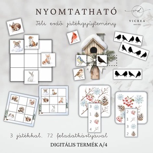 Téli erdő játékgyűjtemény � Nyomtatható fejlesztő játékok (3db) - Meska.hu