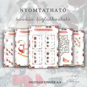�Mikulásos foglalkoztató 4�7 éveseknek (40oldal) - játék & sport - készségfejlesztő és logikai játék - oktató játékok - Meska.hu