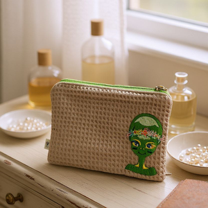 Űrlényes, fura, vidám, hímzett, különleges neszeszer, Táska & Tok, Neszesszer, Varrás, MESKA