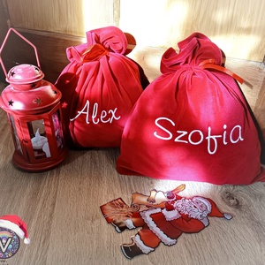 Mikulás zsák, pihe puha plüssből, Karácsony, Mikulás, Mikulás zsák, Varrás, MESKA