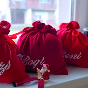 Mikulás zsák, pihe puha plüssből - karácsony - mikulás - mikulás zsák - Meska.hu