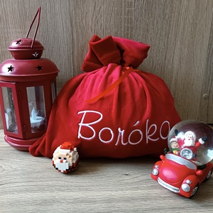 Mikulás zsák, pihe puha plüssből - karácsony - mikulás - mikulás zsák - Meska.hu