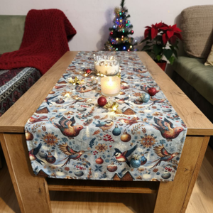 Madaras, karácsonyi asztali futó, futó terítő  - otthon & életmód - konyhafelszerelés, tálalás - tálalás - terítő - Meska.hu
