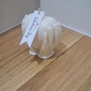 Szív a kézben gyertya  - Meska.hu