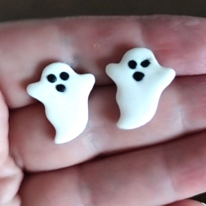 Apró szellem bedugós fülbevaló - Halloween különlegesség - Meska.hu