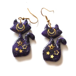 Boszimacsek - fülbevaló Halloweenre - ékszer - fülbevaló - lógó fülbevaló - Meska.hu