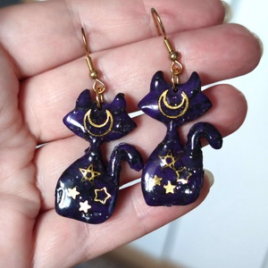 Boszimacsek - fülbevaló Halloweenre - ékszer - fülbevaló - lógó fülbevaló - Meska.hu