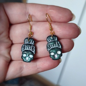 Halloweeni Dáma - fülbevaló Halloweenre - ékszer - fülbevaló - lógó fülbevaló - Meska.hu