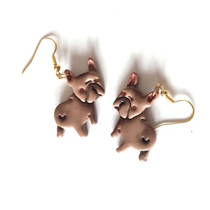 Bulldog Báj fülbevaló, Ékszer, Fülbevaló, Lógó fülbevaló, Ékszerkészítés, Gyurma, MESKA