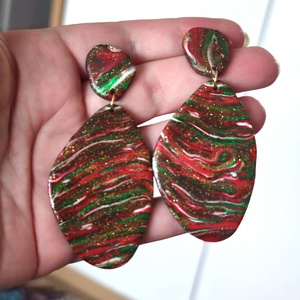 Karácsonyi Kavalkád fülbevaló - ékszer - fülbevaló - lógó fülbevaló - Meska.hu