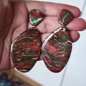 Karácsonyi Kavalkád fülbevaló - ékszer - fülbevaló - lógó fülbevaló - Meska.hu