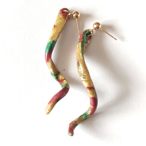 Karácsonyi Spirál fülbevaló - ékszer - fülbevaló - lógó fülbevaló - Meska.hu