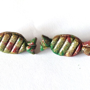 Karácsonyi Cukorka fülbevaló - ékszer - fülbevaló - pötty fülbevaló - Meska.hu