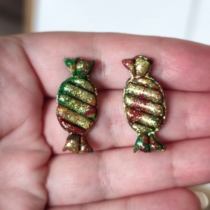 Karácsonyi Cukorka fülbevaló - ékszer - fülbevaló - pötty fülbevaló - Meska.hu