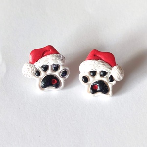 Karácsonyi Mancs fülbevaló, Ékszer, Fülbevaló, Pötty fülbevaló, Ékszerkészítés, MESKA