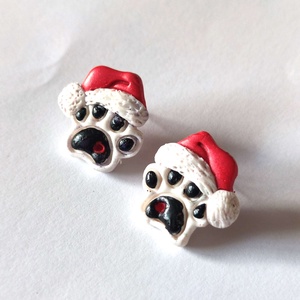 Karácsonyi Mancs fülbevaló - ékszer - fülbevaló - pötty fülbevaló - Meska.hu