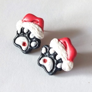 Karácsonyi Mancs fülbevaló - ékszer - fülbevaló - pötty fülbevaló - Meska.hu